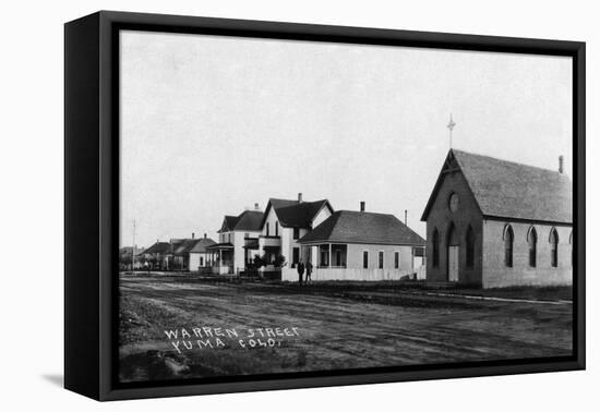 Yuma, Colorado - Warren Street Scene-Lantern Press-Framed Stretched Canvas