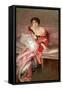 Yung woman in pink in the painters studio-Giovanni Boldini-Framed Stretched Canvas