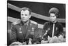 Yuri Gagarin and Valentina Tereshkova, Russian Cosmonauts, 1963-null-Stretched Canvas