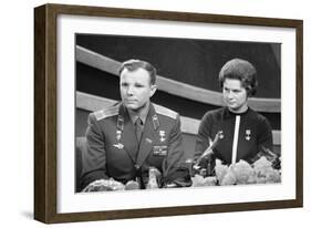 Yuri Gagarin and Valentina Tereshkova, Russian Cosmonauts, 1963-null-Framed Giclee Print