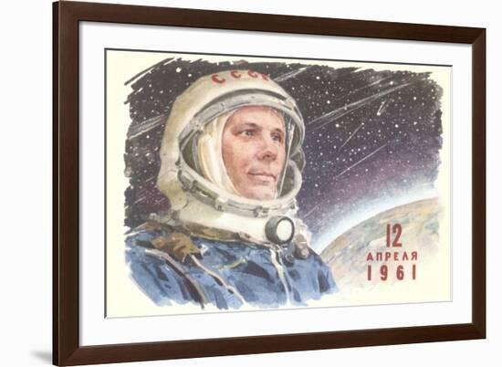 Yuri Gagarin in Cosmonaut Outfit-null-Framed Art Print