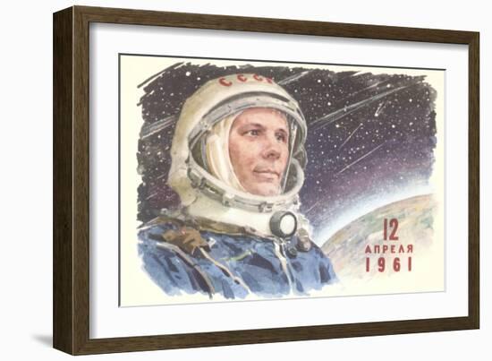 Yuri Gagarin in Cosmonaut Outfit-null-Framed Art Print