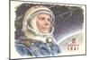 Yuri Gagarin in Cosmonaut Outfit-null-Mounted Art Print