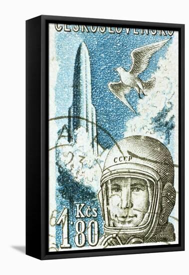 Yuri Gagarin, Soviet Russian Cosmonaut, 1961-null-Framed Stretched Canvas