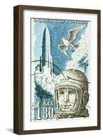 Yuri Gagarin, Soviet Russian Cosmonaut, 1961-null-Framed Giclee Print