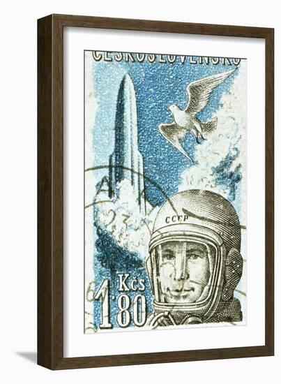 Yuri Gagarin, Soviet Russian Cosmonaut, 1961-null-Framed Giclee Print