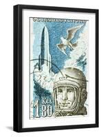 Yuri Gagarin, Soviet Russian Cosmonaut, 1961-null-Framed Giclee Print