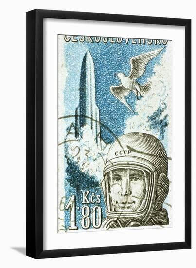 Yuri Gagarin, Soviet Russian Cosmonaut, 1961-null-Framed Giclee Print