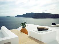 Summer Cafe at Oia, Santorini Island, Greece-yurok-Framed Photographic Print