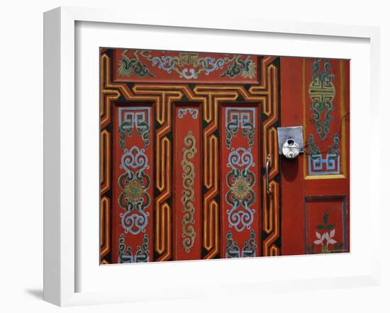 Yurt Door, Mongolia-null-Framed Photographic Print