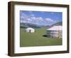 Yurts (Ghers) in Orkhon Valley, Ovorkhangai Province, Mongolia, Central Asia-Bruno Morandi-Framed Photographic Print