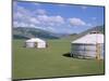 Yurts (Ghers) in Orkhon Valley, Ovorkhangai Province, Mongolia, Central Asia-Bruno Morandi-Mounted Photographic Print
