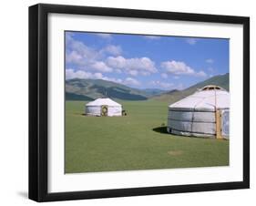 Yurts (Ghers) in Orkhon Valley, Ovorkhangai Province, Mongolia, Central Asia-Bruno Morandi-Framed Photographic Print