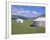 Yurts (Ghers) in Orkhon Valley, Ovorkhangai Province, Mongolia, Central Asia-Bruno Morandi-Framed Photographic Print