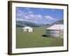 Yurts (Ghers) in Orkhon Valley, Ovorkhangai Province, Mongolia, Central Asia-Bruno Morandi-Framed Photographic Print