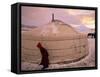 Yurts, Mongolia-Peter Adams-Framed Stretched Canvas