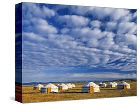 Yurts, Mongolia-Peter Adams-Stretched Canvas
