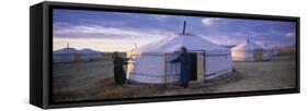 Yurts, Mongolia-Peter Adams-Framed Stretched Canvas