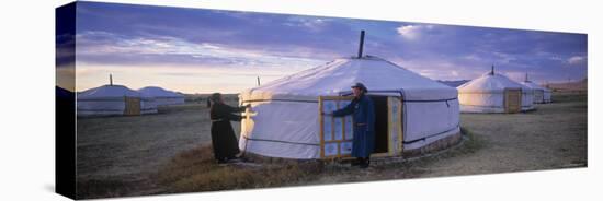 Yurts, Mongolia-Peter Adams-Stretched Canvas