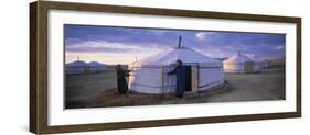 Yurts, Mongolia-Peter Adams-Framed Photographic Print