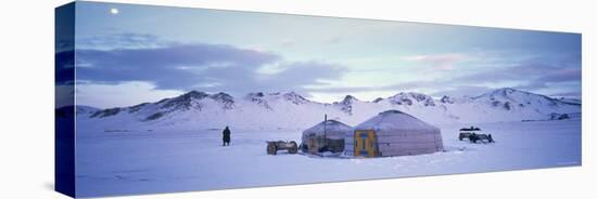 Yurts, Mongolia-Peter Adams-Stretched Canvas