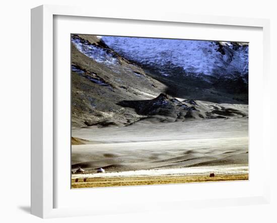 Yurts of One of the Eagle Hunters Grandfathers, Golden Eagle Festival, Mongolia-Amos Nachoum-Framed Photographic Print