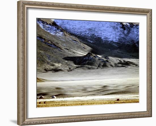 Yurts of One of the Eagle Hunters Grandfathers, Golden Eagle Festival, Mongolia-Amos Nachoum-Framed Photographic Print