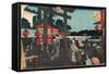 Yushima Tenmangu-Utagawa Hiroshige-Framed Stretched Canvas