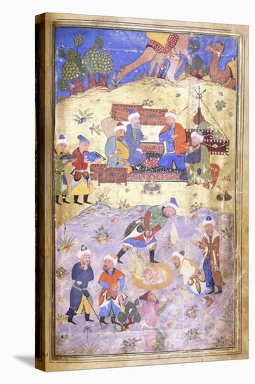 Yusuf Being Rescued from the Pit, C.1492-3 (Illuminated Manuscript on Paper)-null-Stretched Canvas