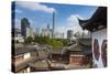 Yuyuan Gardens and Bazaar with the Shanghai Tower Behind, Old Town, Shanghai, China-Jon Arnold-Stretched Canvas