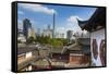 Yuyuan Gardens and Bazaar with the Shanghai Tower Behind, Old Town, Shanghai, China-Jon Arnold-Framed Stretched Canvas