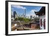 Yuyuan Gardens and Bazaar with the Shanghai Tower Behind, Old Town, Shanghai, China-Jon Arnold-Framed Photographic Print