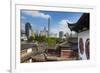 Yuyuan Gardens and Bazaar with the Shanghai Tower Behind, Old Town, Shanghai, China-Jon Arnold-Framed Photographic Print