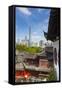 Yuyuan Gardens and Bazaar with the Shanghai Tower Behind, Old Town, Shanghai, China-Jon Arnold-Framed Stretched Canvas