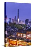 Yuyuan Gardens and Bazaar with the Shanghai Tower Behind, Old Town, Shanghai, China-Jon Arnold-Stretched Canvas