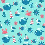 Childish Vector Nautical Seamless Pattern-Yuyula-Art Print