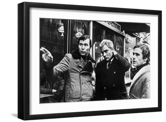 Yves Boisset Directing Gian Maria Volente and Denis Manuel in a Scene from the Movie "L'Attentat"--Framed Photo
