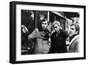 Yves Boisset Directing Gian Maria Volente and Denis Manuel in a Scene from the Movie "L'Attentat"-null-Framed Photo