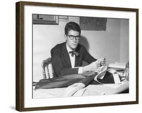 Yves Saint Laurent Opened His Couture Fashion House in Paris in 1961-null-Framed Photo