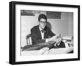 Yves Saint Laurent Opened His Couture Fashion House in Paris in 1961-null-Framed Photo