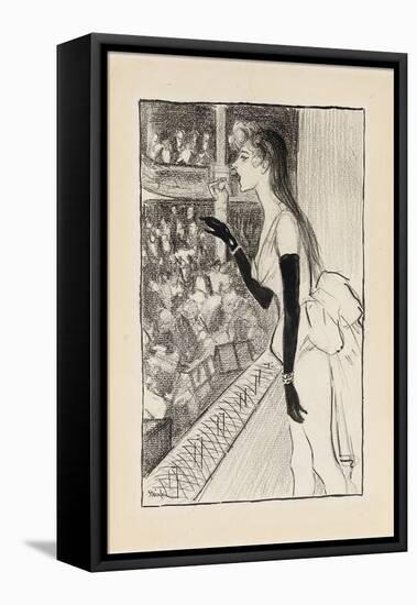 Yvette Gilbert at the Theatre, (Brush and Black Ink, Charcoal and Black Crayon on Paper)-Theophile Alexandre Steinlen-Framed Stretched Canvas
