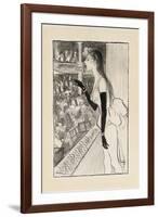 Yvette Gilbert at the Theatre, (Brush and Black Ink, Charcoal and Black Crayon on Paper)-Theophile Alexandre Steinlen-Framed Giclee Print