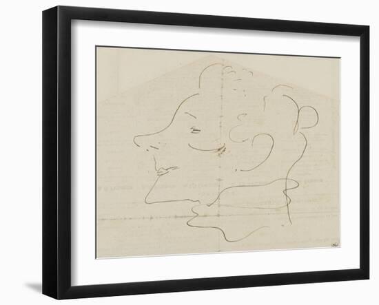 Yvette Guilbert de profil vers la gauche-Henri de Toulouse-Lautrec-Framed Giclee Print