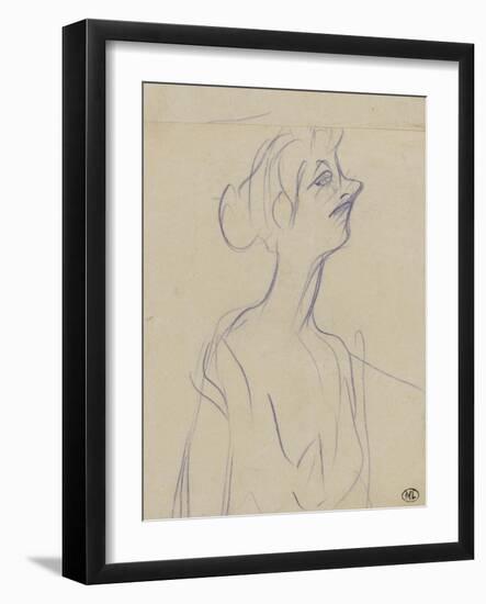 Yvette Guilbert en buste-Henri de Toulouse-Lautrec-Framed Giclee Print