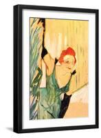 Yvette Guilbert Greets The Audience-Henri de Toulouse-Lautrec-Framed Art Print