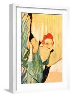 Yvette Guilbert Greets The Audience-Henri de Toulouse-Lautrec-Framed Art Print