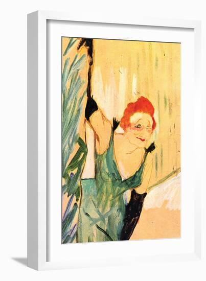 Yvette Guilbert Greets The Audience-Henri de Toulouse-Lautrec-Framed Art Print