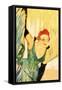 Yvette Guilbert Greets The Audience-Henri de Toulouse-Lautrec-Framed Stretched Canvas