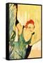 Yvette Guilbert Greets The Audience-Henri de Toulouse-Lautrec-Framed Stretched Canvas