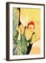 Yvette Guilbert Greets The Audience-Henri de Toulouse-Lautrec-Framed Art Print